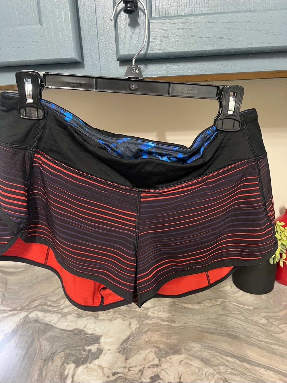 Lululemon Red & Black Performance Running Shorts
